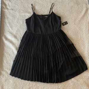 Black Express Mid Length Pleated Dress